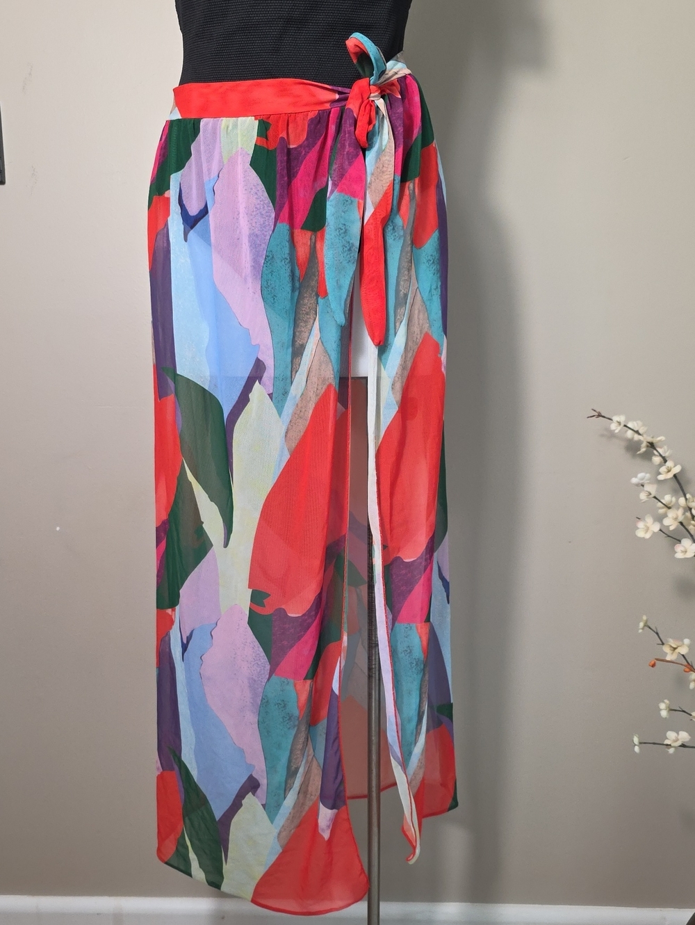 Sheer Multicolored Swim Sarong
